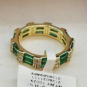 Baguette Style Double Eternity Ring in Sterling Silver 925 Elegant Stacking Band